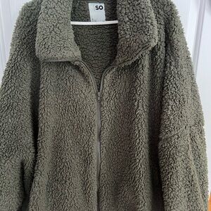 SO Women's Green Teddy Jacket